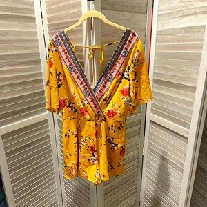 Yellow Floral Romper